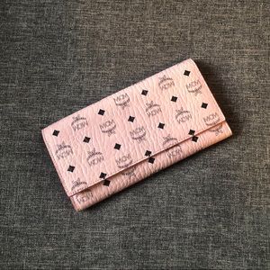 MCM Three Fold Large Wallet (light pink)
